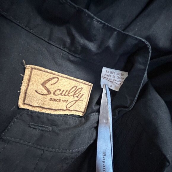 Scully Mens Black Cotton Gambler Long Sleeve Western Shirt Small Pullover Casual - Picture 3 of 8